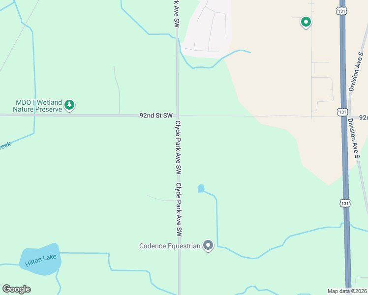 map of restaurants, bars, coffee shops, grocery stores, and more near 9280 Clyde Park Avenue Southwest in Byron Center