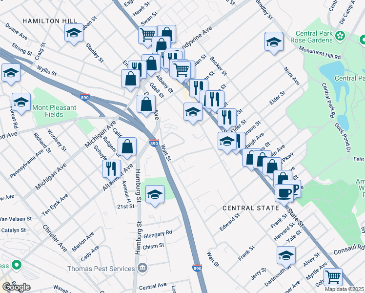map of restaurants, bars, coffee shops, grocery stores, and more near 179 Tremont Avenue in Schenectady