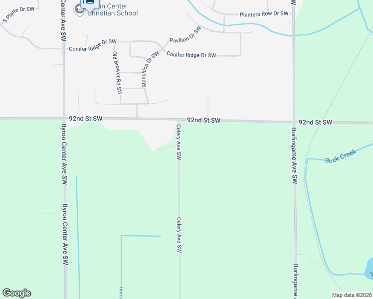 map of restaurants, bars, coffee shops, grocery stores, and more near 9345 Celery Avenue Southwest in Byron Center