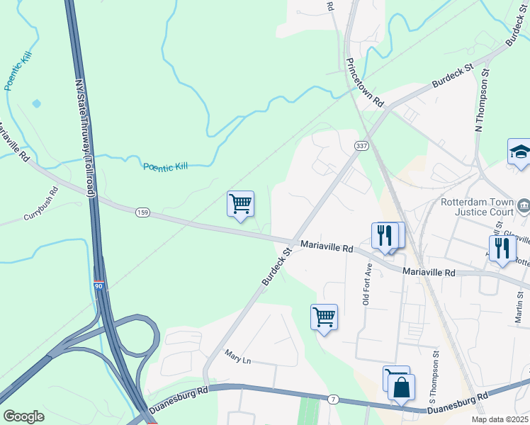 map of restaurants, bars, coffee shops, grocery stores, and more near in Schenectady