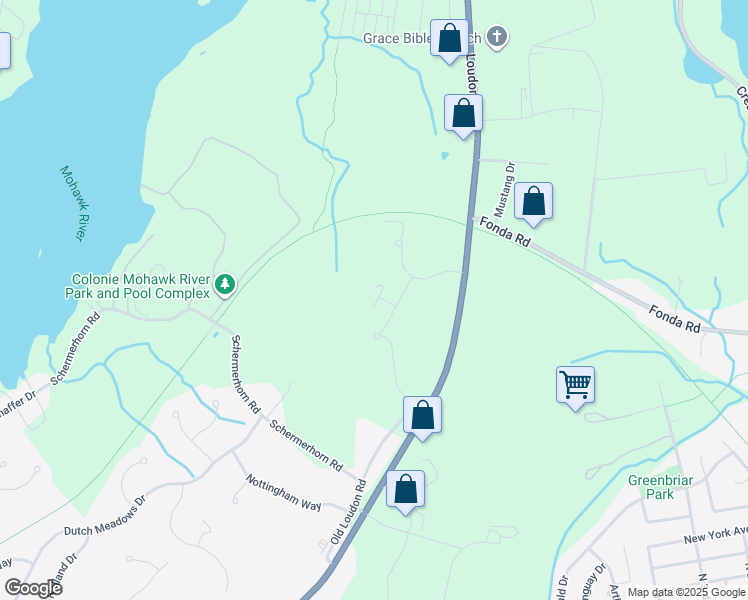 map of restaurants, bars, coffee shops, grocery stores, and more near 586 Old Loudon Road in Cohoes