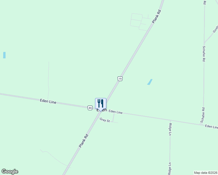 map of restaurants, bars, coffee shops, grocery stores, and more near 11643 Plank Road in Eden