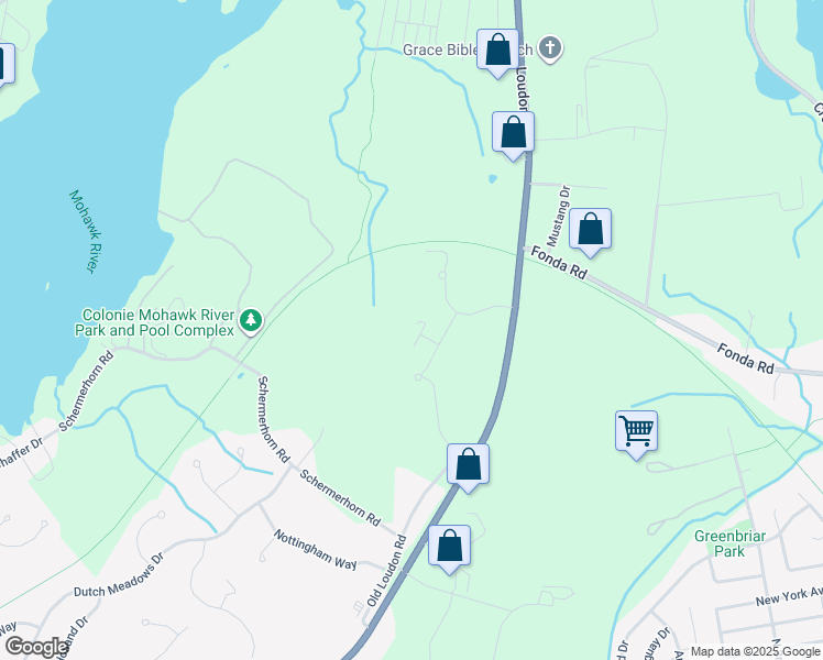 map of restaurants, bars, coffee shops, grocery stores, and more near 586 Old Loudon Road in Cohoes