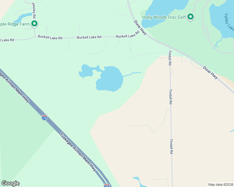 map of restaurants, bars, coffee shops, grocery stores, and more near 16134 Tindall Road in Holly