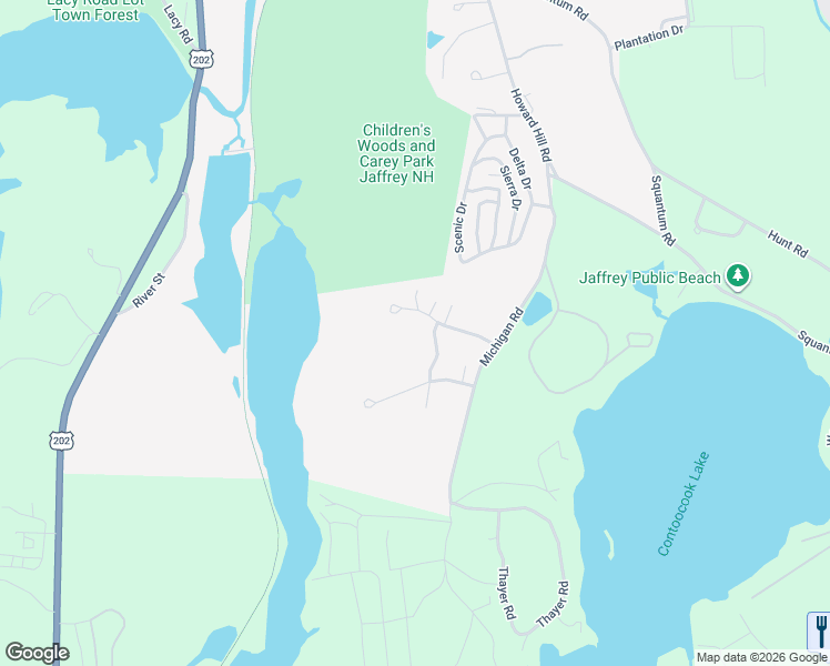 map of restaurants, bars, coffee shops, grocery stores, and more near 31 Lakewood Drive in Jaffrey