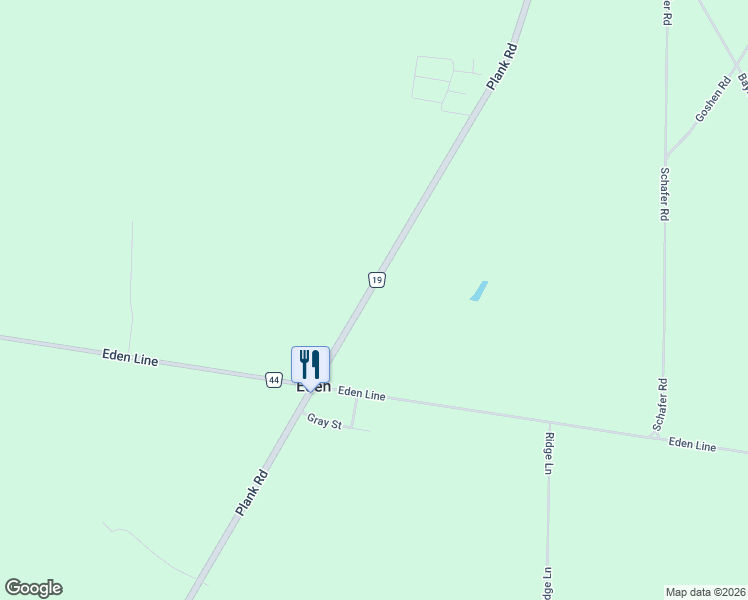 map of restaurants, bars, coffee shops, grocery stores, and more near 11643 Plank Road in Eden