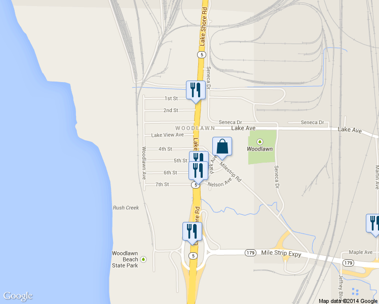 map of restaurants, bars, coffee shops, grocery stores, and more near 3697 4th St in Buffalo