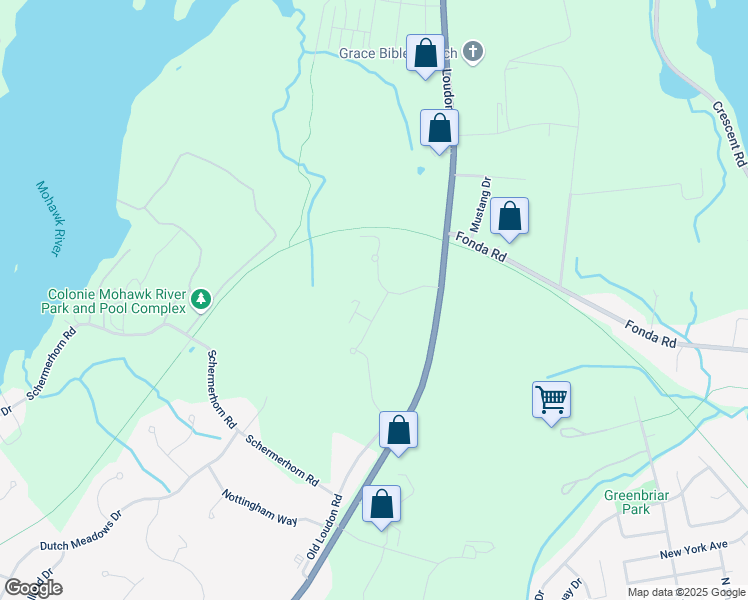map of restaurants, bars, coffee shops, grocery stores, and more near 586 Old Loudon Road in Cohoes