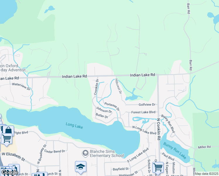 map of restaurants, bars, coffee shops, grocery stores, and more near 856 Esther Dr in Lake Orion