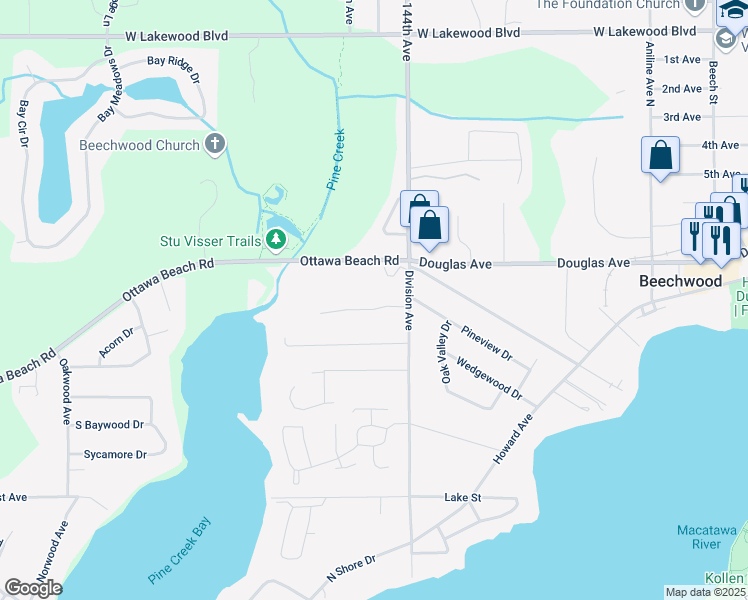 map of restaurants, bars, coffee shops, grocery stores, and more near 711 Wintersun Place in Holland