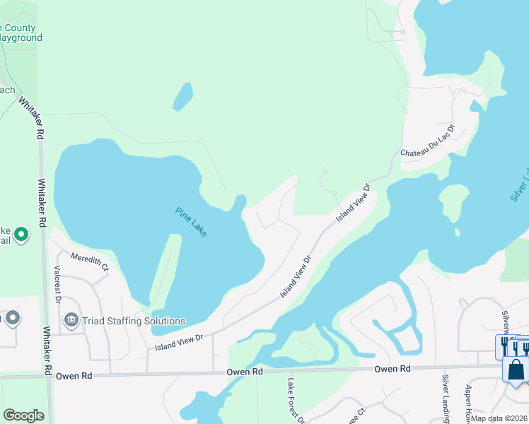 map of restaurants, bars, coffee shops, grocery stores, and more near 16043 Pine Bluff Court in Fenton