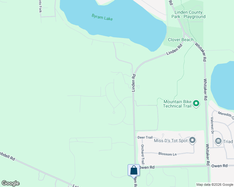 map of restaurants, bars, coffee shops, grocery stores, and more near 16525 Bedington Drive in Linden