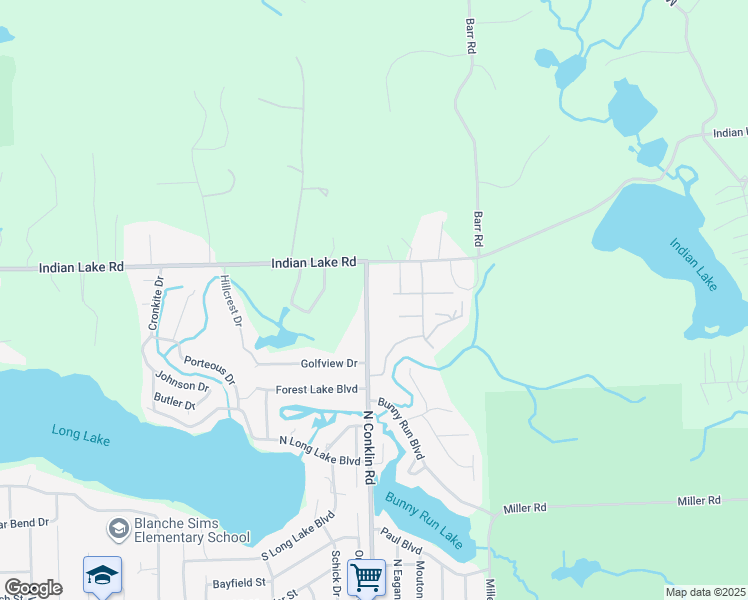 map of restaurants, bars, coffee shops, grocery stores, and more near 904 North Conklin Road in Orion charter Township