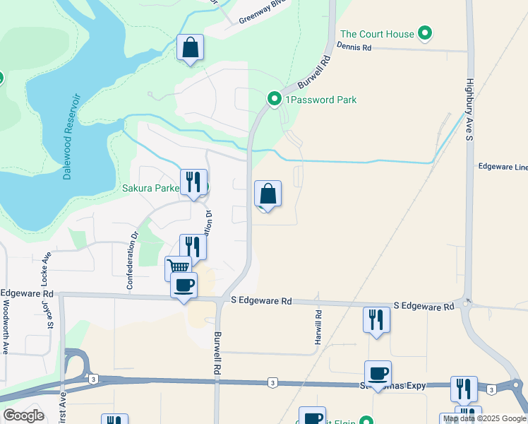map of restaurants, bars, coffee shops, grocery stores, and more near 1 Silver Street in St. Thomas