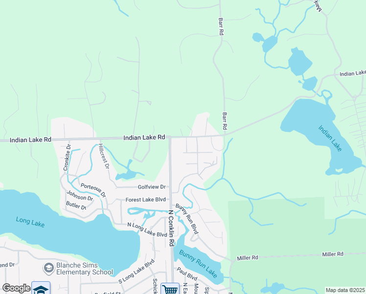 map of restaurants, bars, coffee shops, grocery stores, and more near 904 North Conklin Road in Orion charter Township