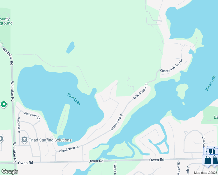 map of restaurants, bars, coffee shops, grocery stores, and more near 16043 Pine Bluff Court in Fenton