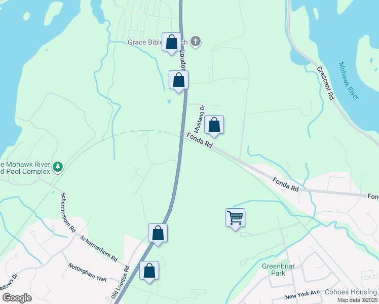 map of restaurants, bars, coffee shops, grocery stores, and more near 6 Fonda Road in Cohoes