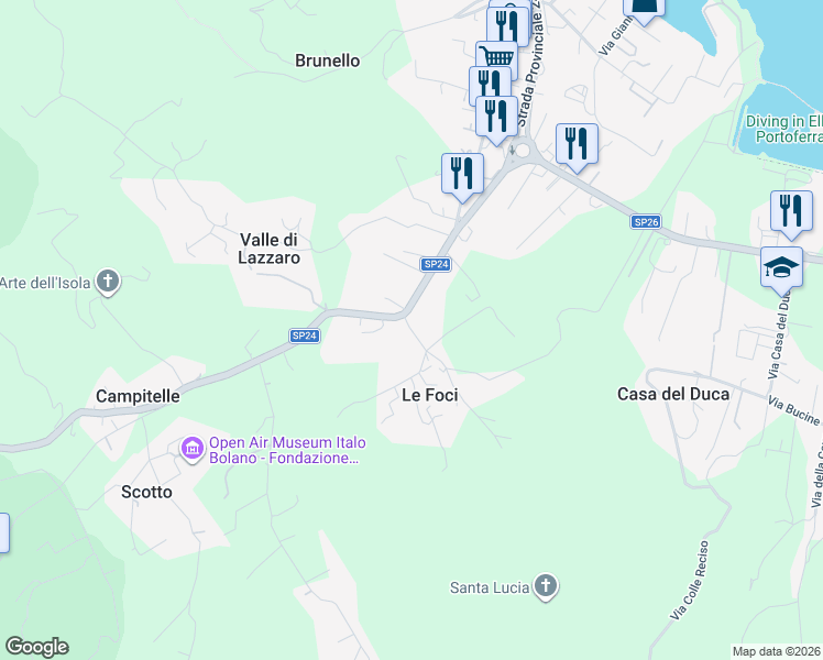 map of restaurants, bars, coffee shops, grocery stores, and more near in Livorno