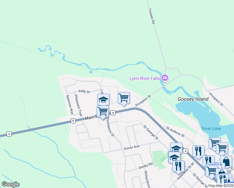 map of restaurants, bars, coffee shops, grocery stores, and more near 4 Willowdale Crescent in Port Dover