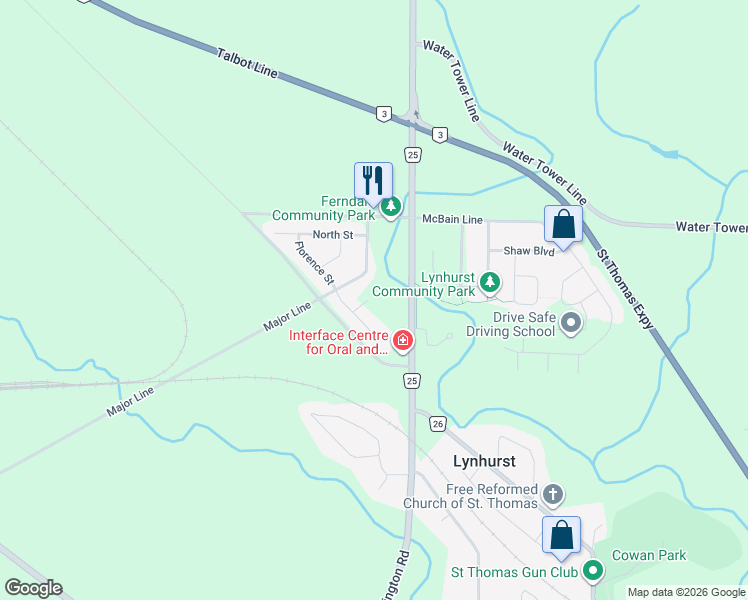 map of restaurants, bars, coffee shops, grocery stores, and more near in St. Thomas