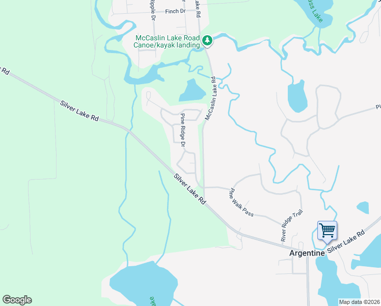 map of restaurants, bars, coffee shops, grocery stores, and more near 15631 Pine Ridge Drive in Linden
