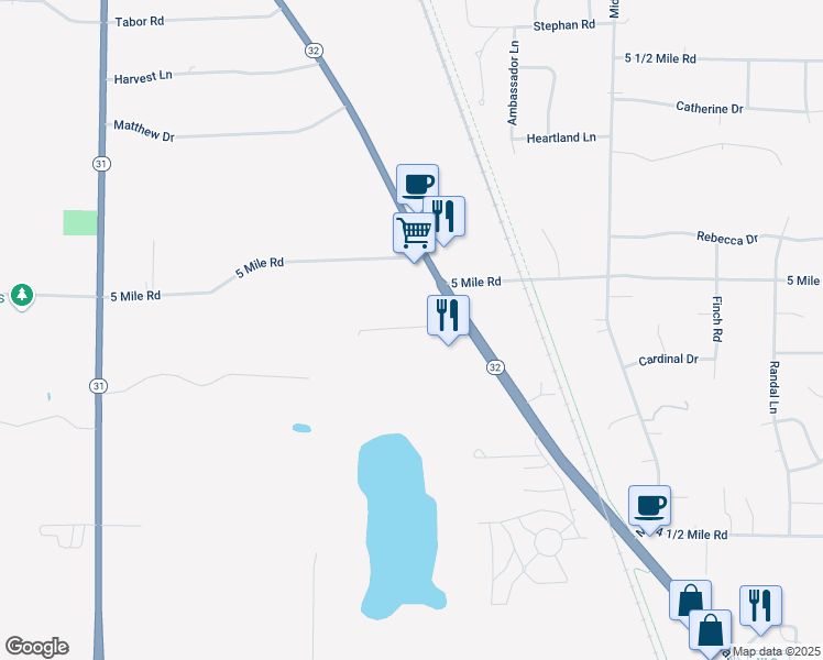 map of restaurants, bars, coffee shops, grocery stores, and more near Candle Ct in Racine