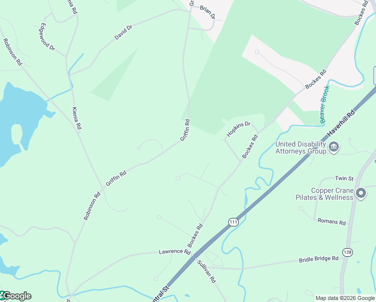 map of restaurants, bars, coffee shops, grocery stores, and more near 25 Griffin Road in Hudson