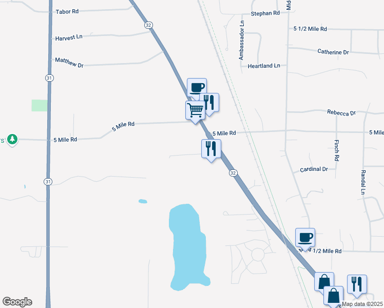 map of restaurants, bars, coffee shops, grocery stores, and more near Candle Court in Racine