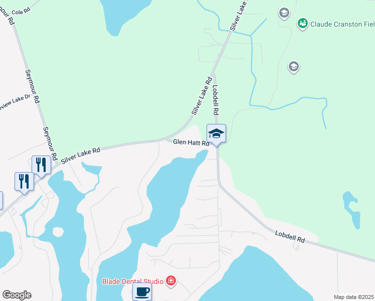 map of restaurants, bars, coffee shops, grocery stores, and more near 7515 Glen Hatt Road in Linden