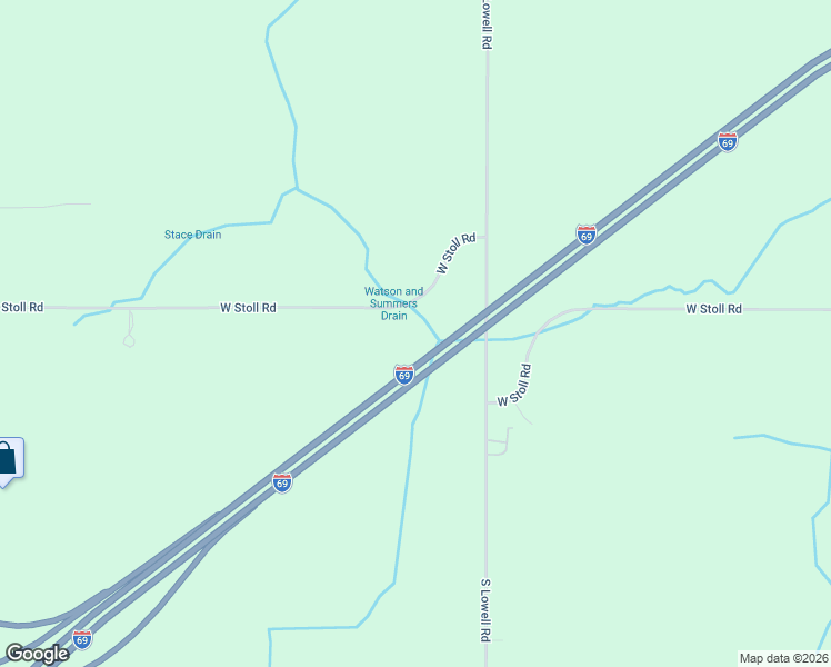 map of restaurants, bars, coffee shops, grocery stores, and more near 6157 West Stoll Road in Lansing