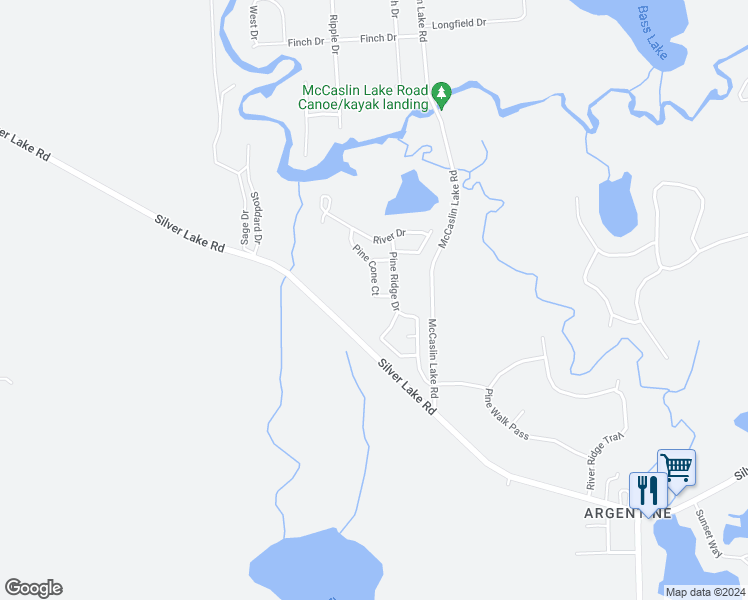 map of restaurants, bars, coffee shops, grocery stores, and more near 15496 Pine Cone Court in Linden