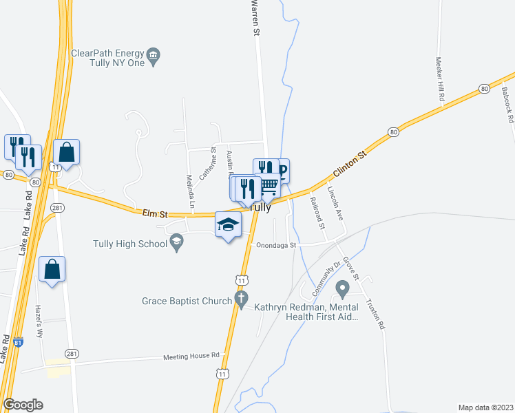 map of restaurants, bars, coffee shops, grocery stores, and more near in 