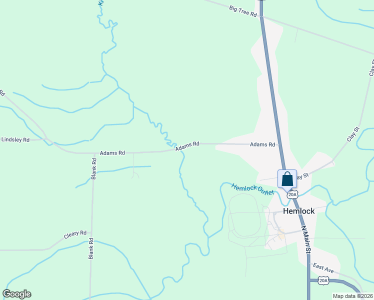 map of restaurants, bars, coffee shops, grocery stores, and more near 7200 Adams Road in Hemlock
