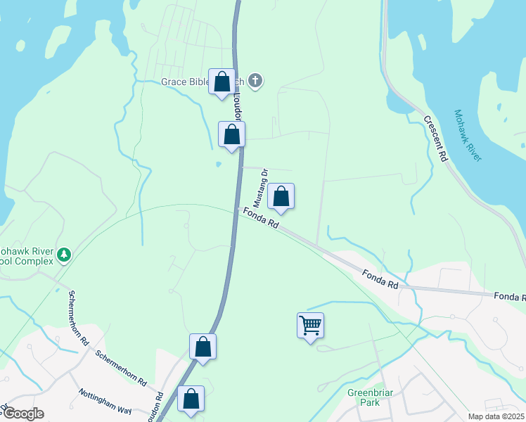 map of restaurants, bars, coffee shops, grocery stores, and more near 6 Fonda Road in Cohoes