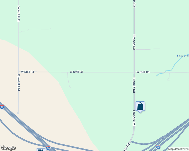 map of restaurants, bars, coffee shops, grocery stores, and more near 7345 West Stoll Road in Lansing