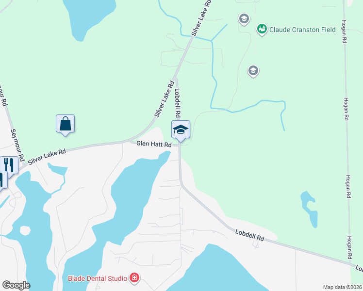 map of restaurants, bars, coffee shops, grocery stores, and more near 15425 Lobdell Road in Linden