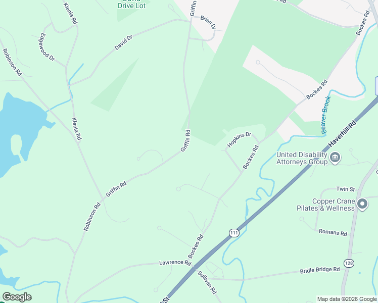 map of restaurants, bars, coffee shops, grocery stores, and more near 25 Griffin Road in Hudson