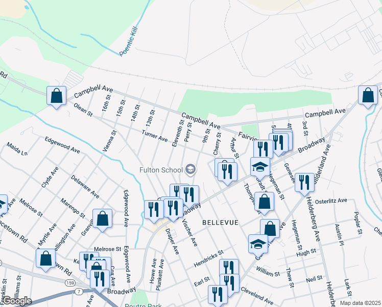 map of restaurants, bars, coffee shops, grocery stores, and more near 329 Perry Street in Schenectady