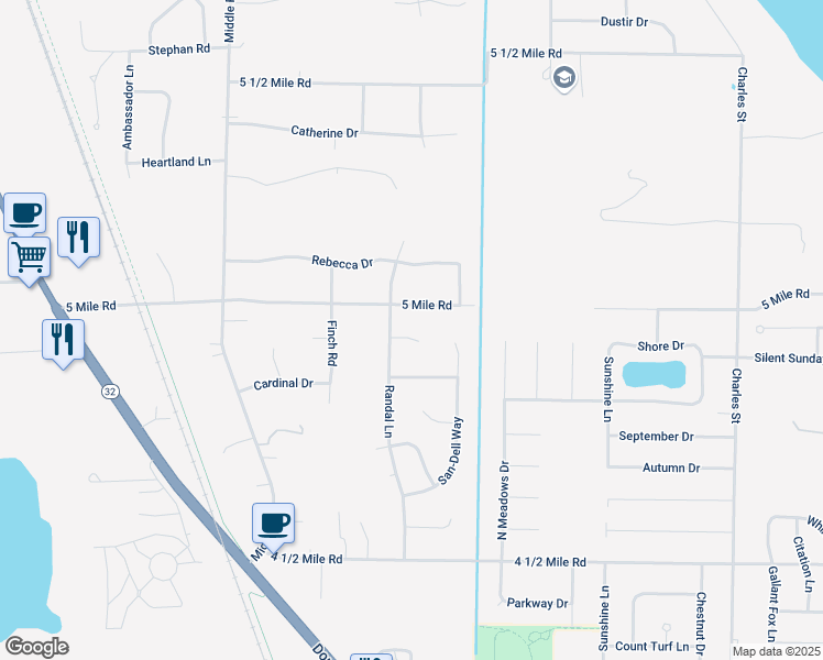 map of restaurants, bars, coffee shops, grocery stores, and more near 2525 Noelle Court in Racine