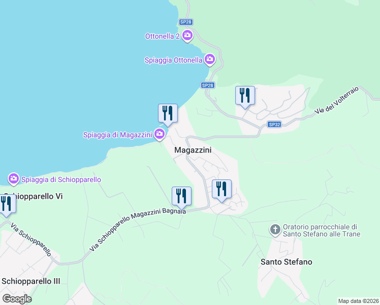 map of restaurants, bars, coffee shops, grocery stores, and more near in Magazzini