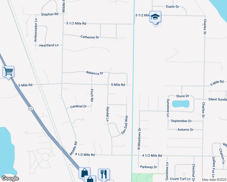 map of restaurants, bars, coffee shops, grocery stores, and more near 2525 Noelle Court in Racine