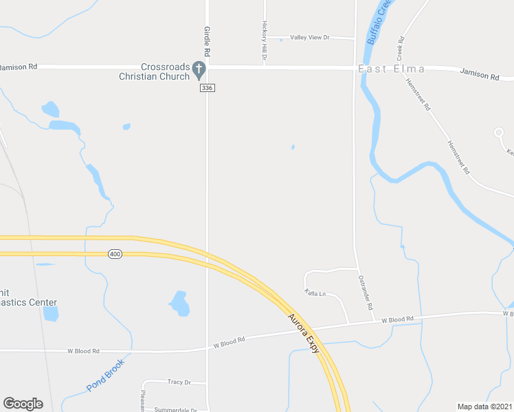 map of restaurants, bars, coffee shops, grocery stores, and more near 851 Girdle Road in East Aurora