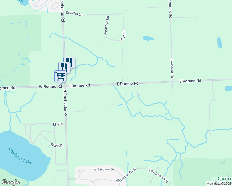 map of restaurants, bars, coffee shops, grocery stores, and more near 400 East Romeo Road in Oakland County