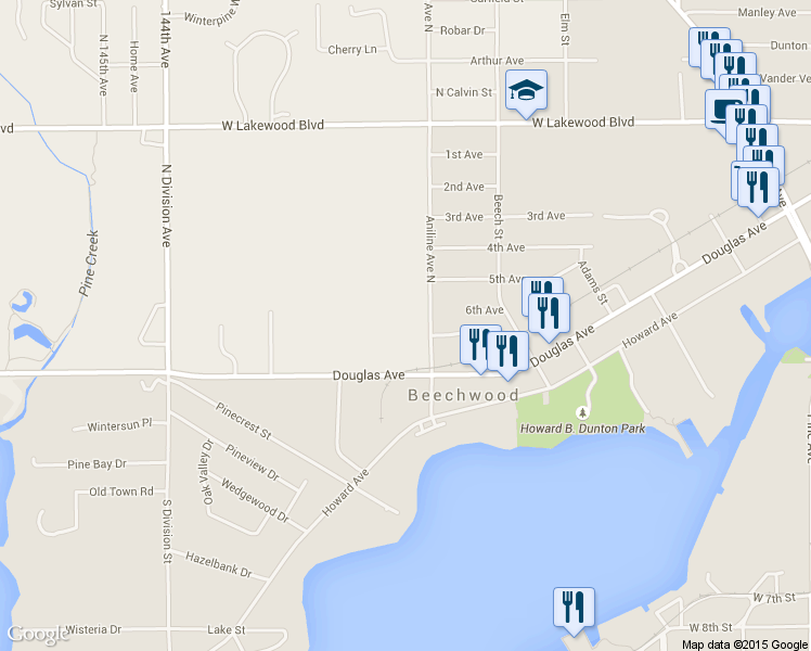map of restaurants, bars, coffee shops, grocery stores, and more near 429 Douglas Avenue in Holland