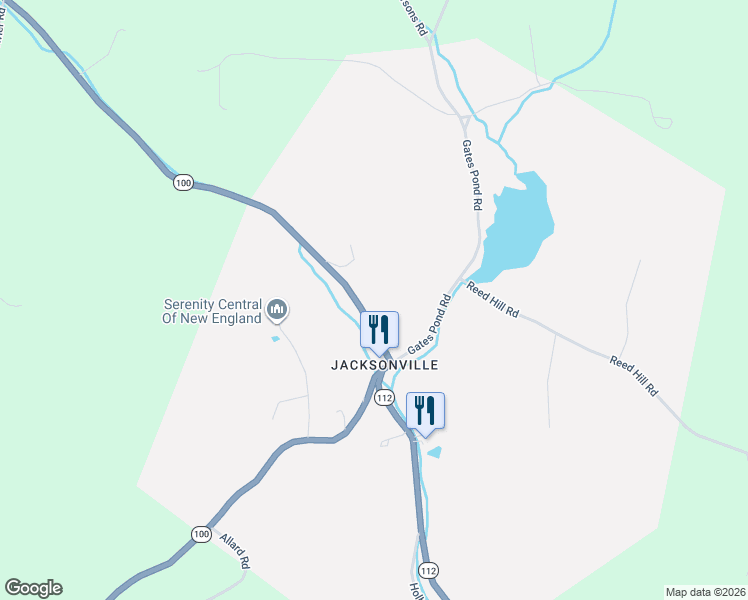 map of restaurants, bars, coffee shops, grocery stores, and more near 2915 Vermont Route 100 in Whitingham