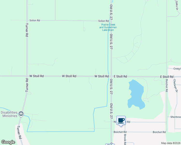 map of restaurants, bars, coffee shops, grocery stores, and more near 1190 West Stoll Road in DeWitt