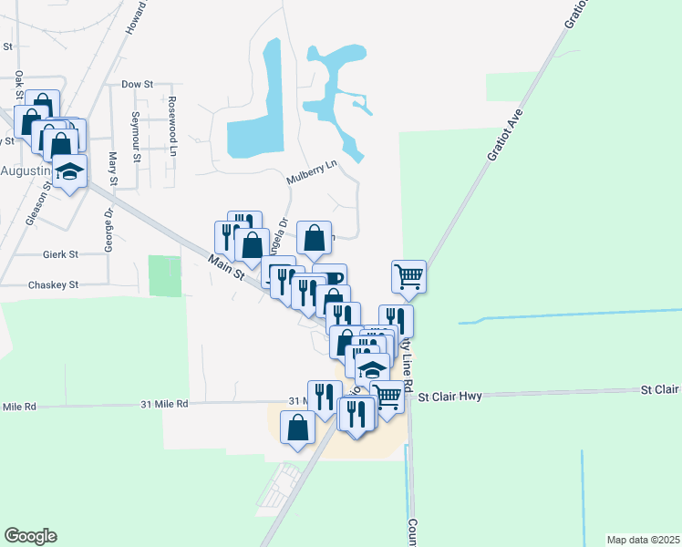 map of restaurants, bars, coffee shops, grocery stores, and more near 67300 Main Street in Richmond