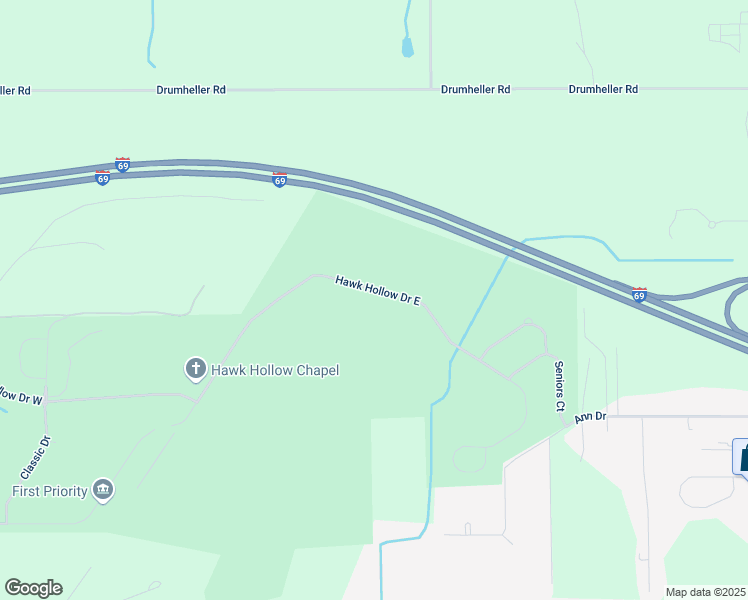 map of restaurants, bars, coffee shops, grocery stores, and more near 4899 Hawk Hollow Drive East in Bath Township