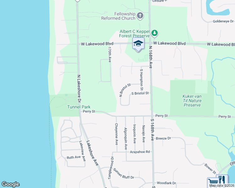 map of restaurants, bars, coffee shops, grocery stores, and more near 2211 North Bristol Street in Holland
