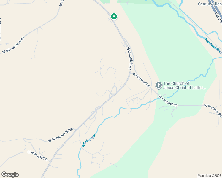 map of restaurants, bars, coffee shops, grocery stores, and more near 2595 Mink Creek Road in Pocatello